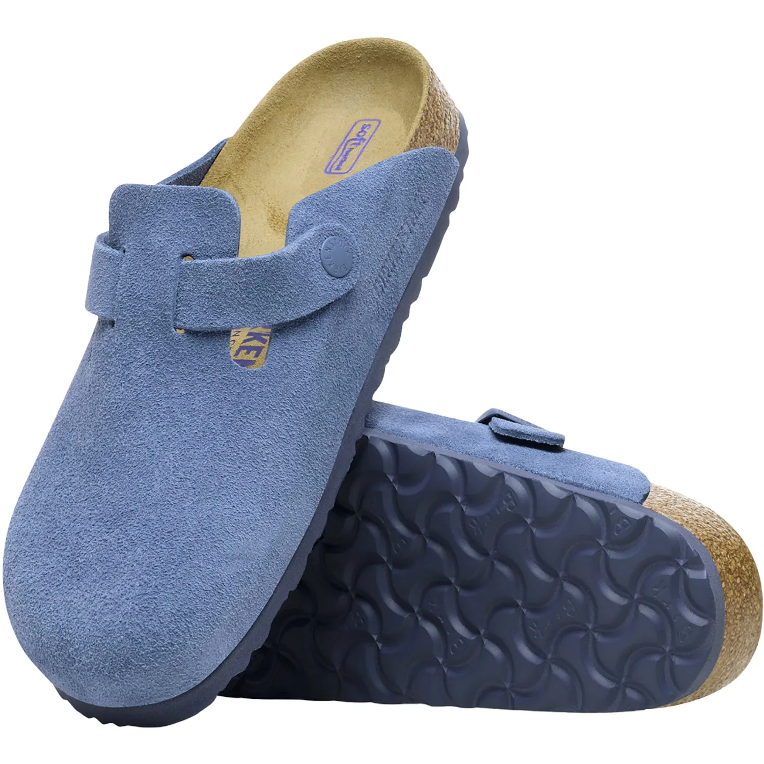 Unisex Birkenstock Boston Soft Footbed Elemental Blue Suede