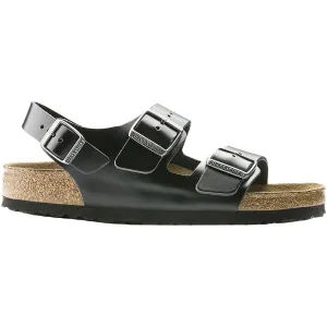 Unisex Birkenstock Milano Soft Footbed Black Amalfi Leather