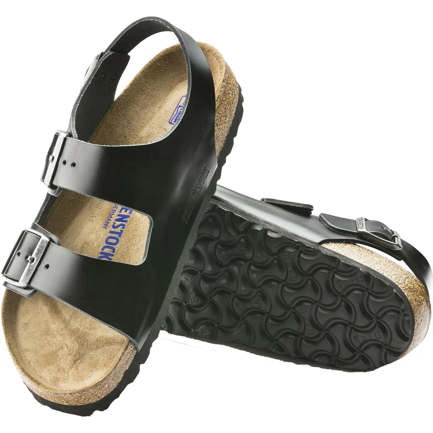 Unisex Birkenstock Milano Soft Footbed Black Amalfi Leather