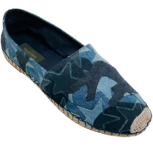 Valentino Blue Denim Camo Stars Espadrilles