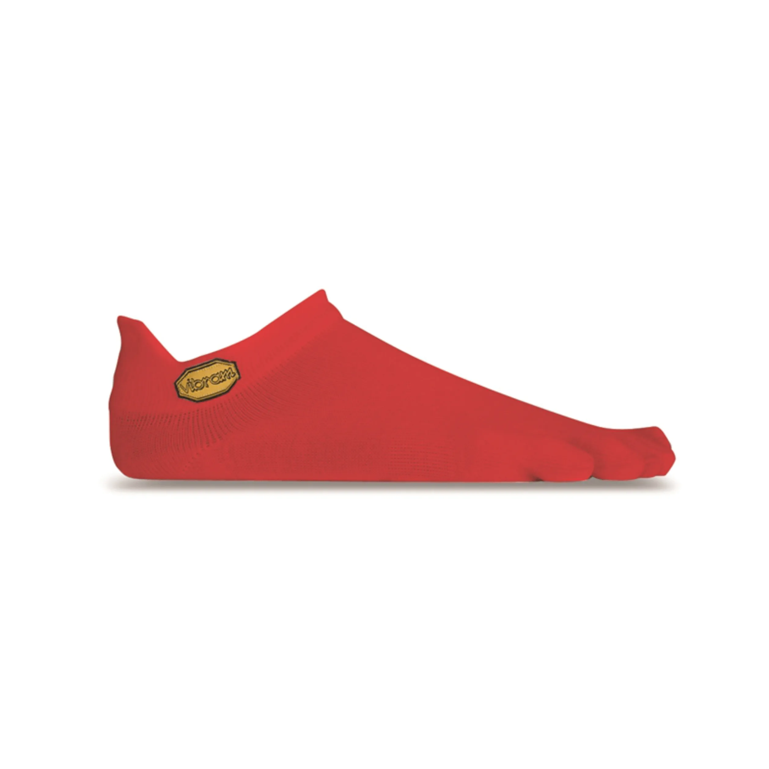 Vibram No Show Toe Socks Red