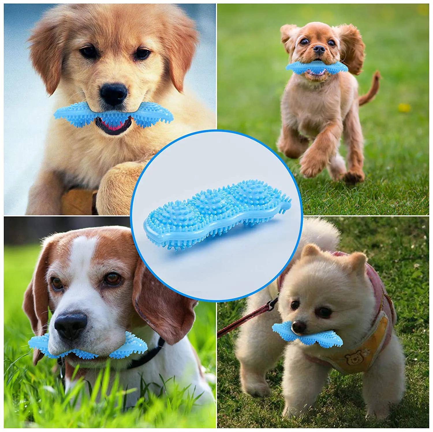 WHRPEN 3 Pack Dog Chew Toy for Teething, 2-8 Months Puppy Teething Chew Toys, 360° Clean Pet Teeth & Soothe Pain of Teeth Growing, Puppy Toys, Both Small Dogs & Medium Dog Suitable