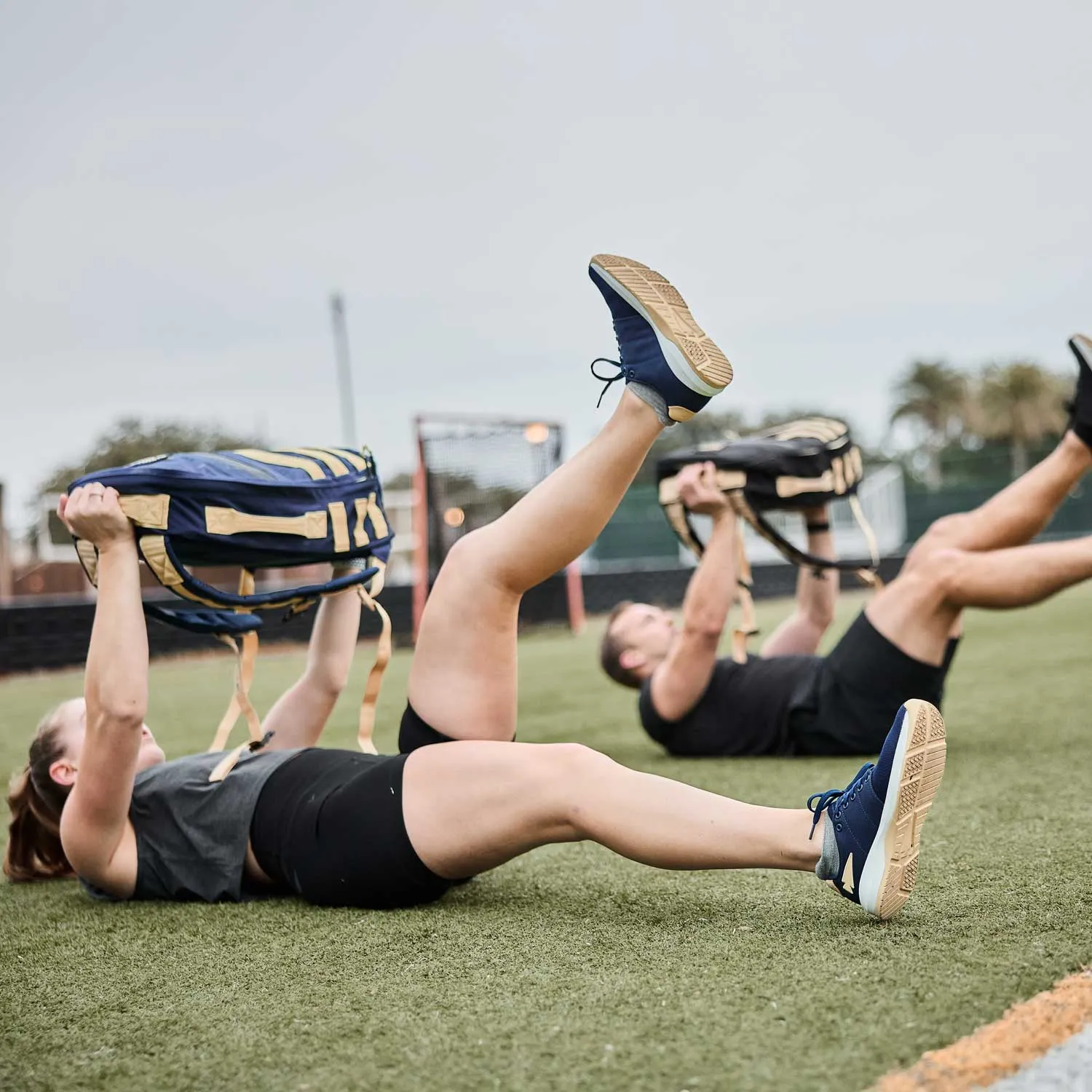 Women's Ballistic Trainers - Navy   White   Gold W/ Gold Reflective Spearhead