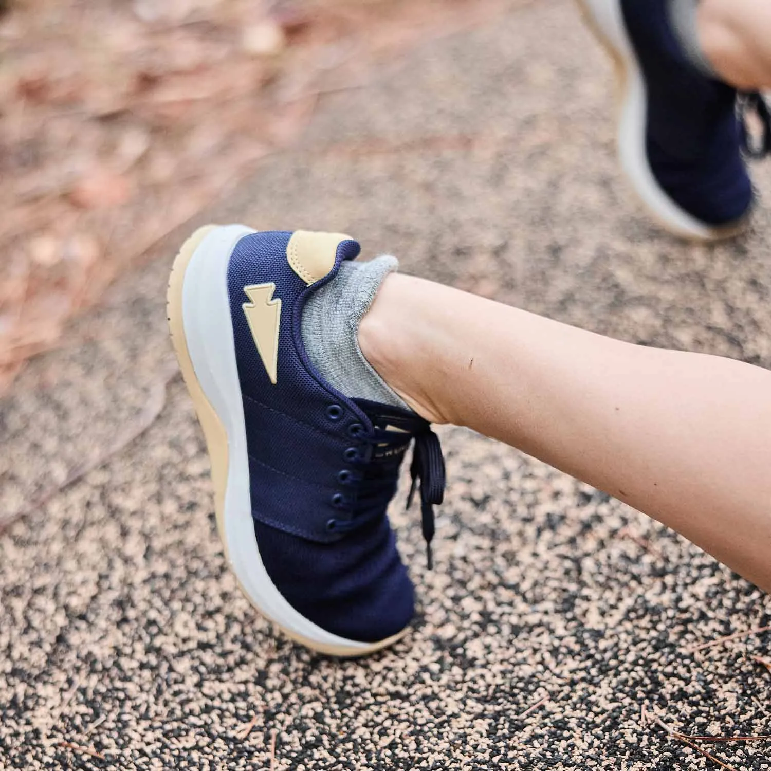 Women's Ballistic Trainers - Navy   White   Gold W/ Gold Reflective Spearhead