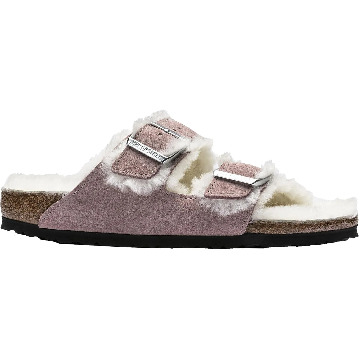 Women's Birkenstock Arizona Shearling Lavender Natural Suede