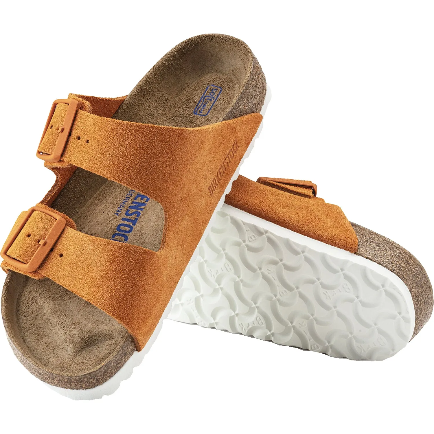 Women's Birkenstock Arizona Soft Footbed Russet Orange Suede