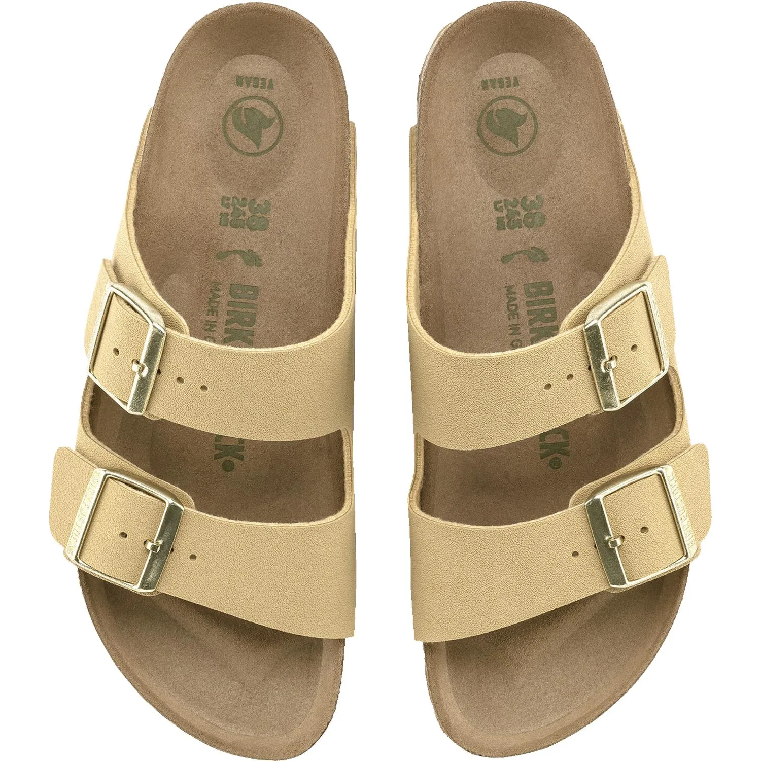 Women's Birkenstock Arizona Vegan Latte Cream Birkibuc