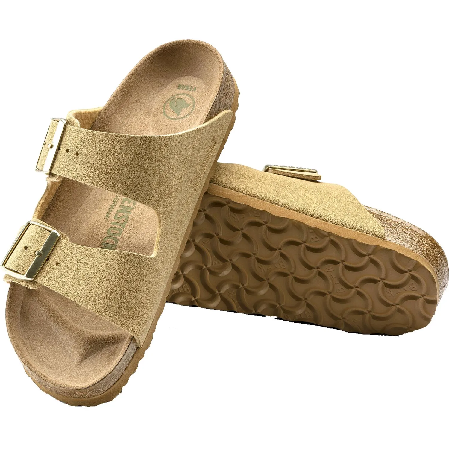 Women's Birkenstock Arizona Vegan Latte Cream Birkibuc