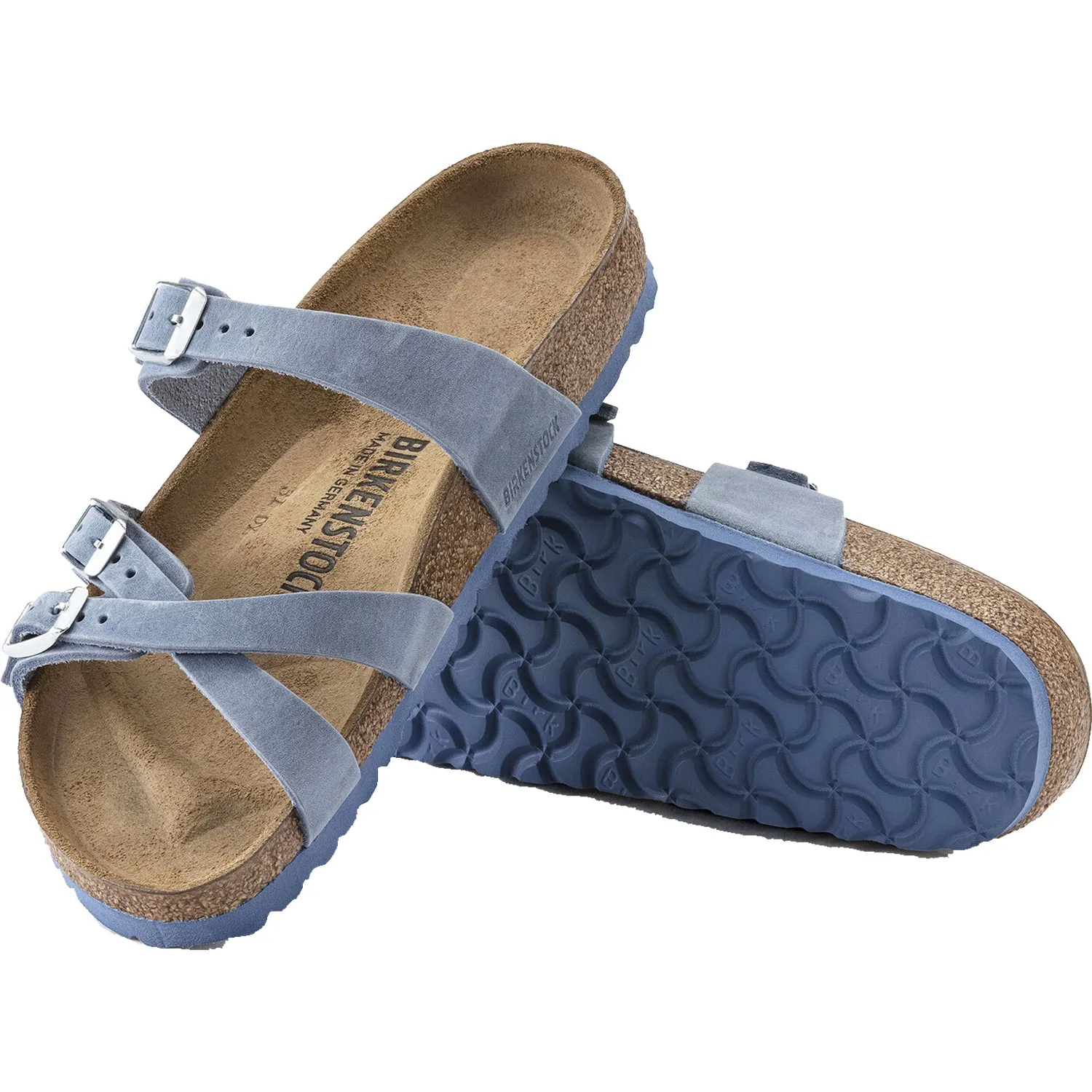 Women's Birkenstock Franca Dusty Blue Oiled Leather