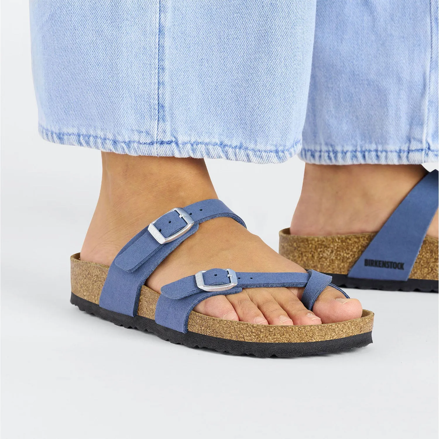 Women's Birkenstock Mayari Vegan Silky Elemental Blue Birkibuc