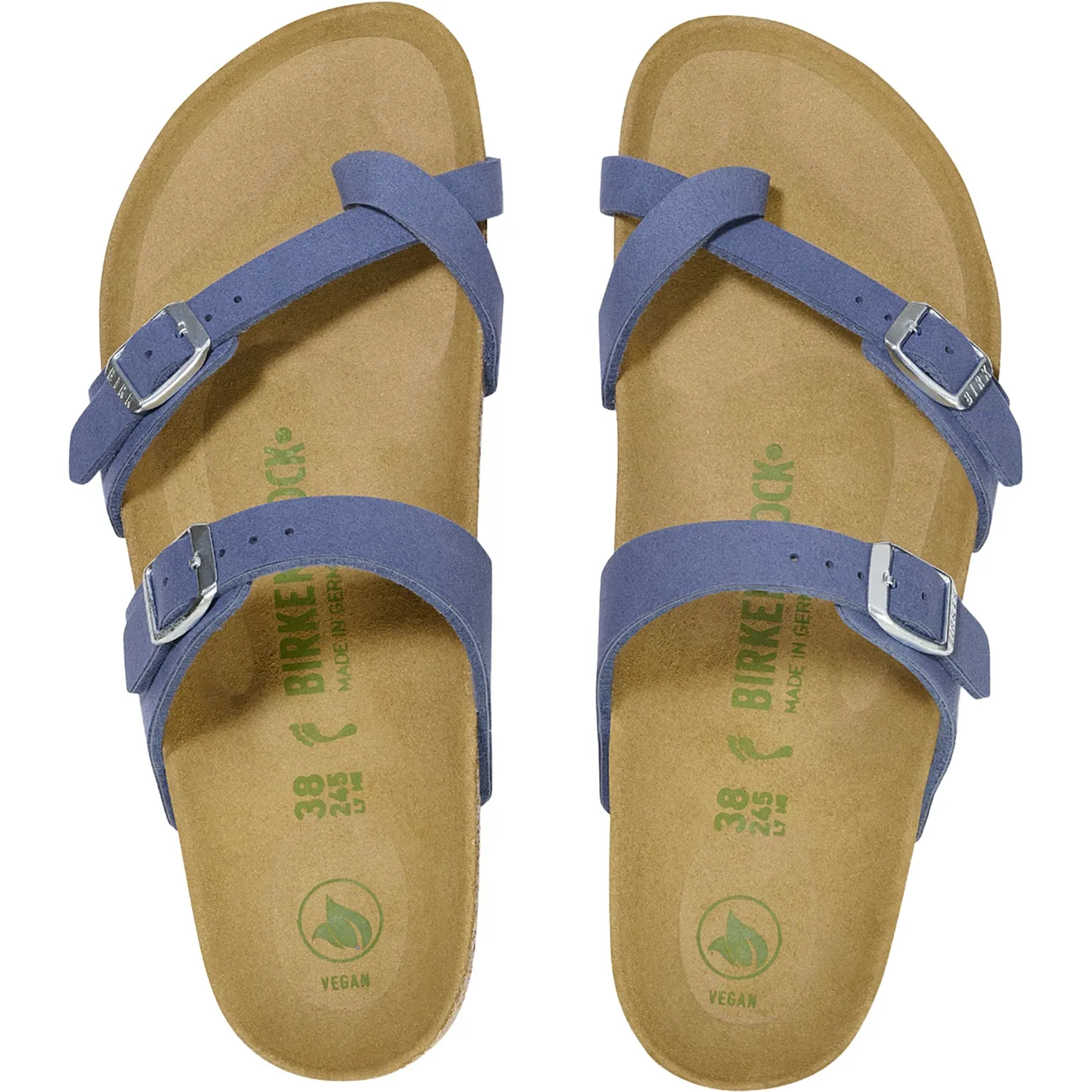 Women's Birkenstock Mayari Vegan Silky Elemental Blue Birkibuc