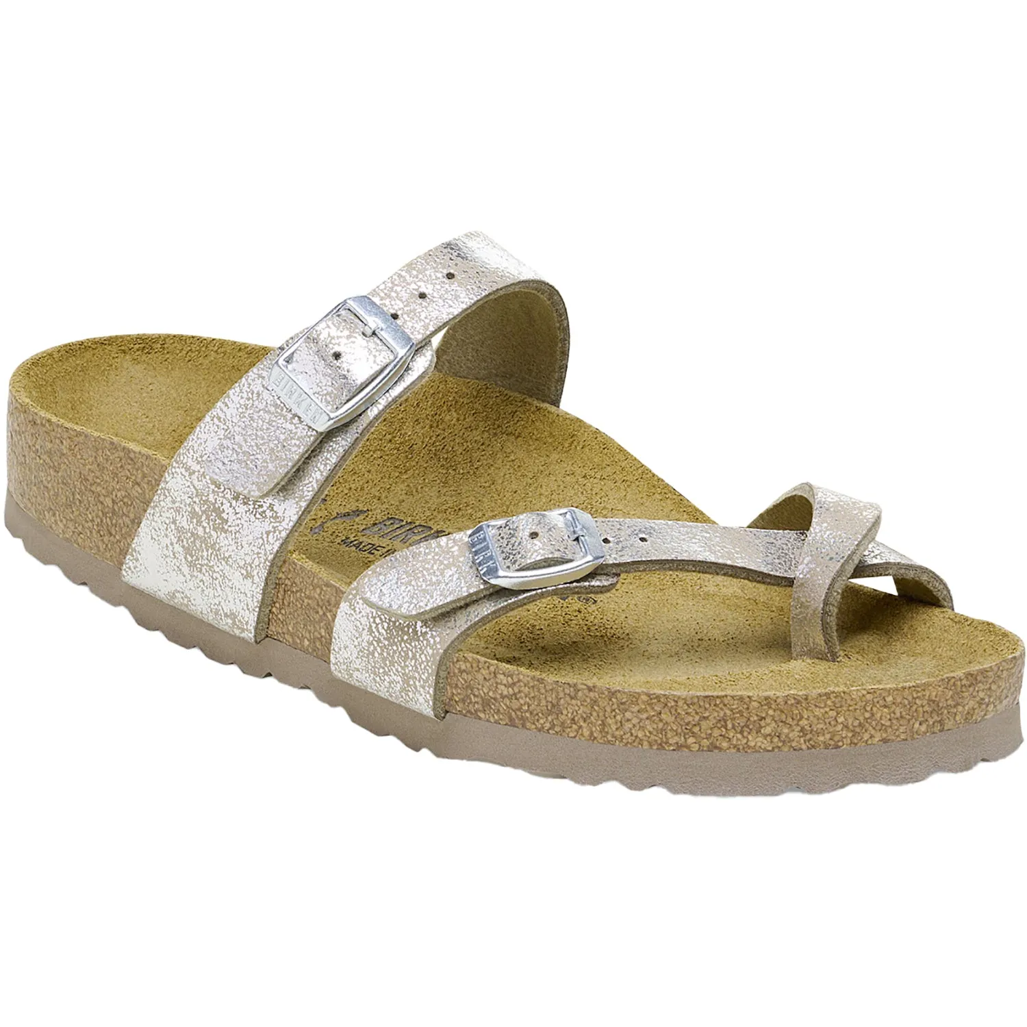 Women's Birkenstock Mayari Washed Taupe/Silver Birki Synthetic