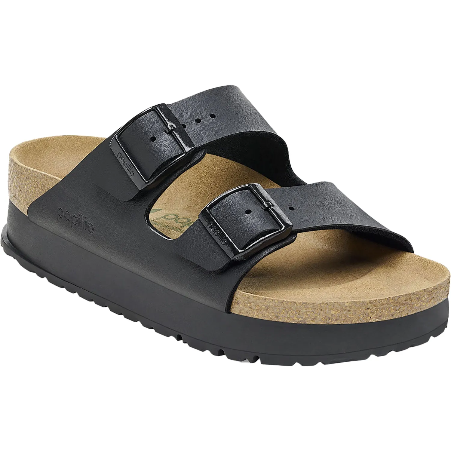 Women's Birkenstock Papillio Arizona Platform Vegan Black Birko-Flor