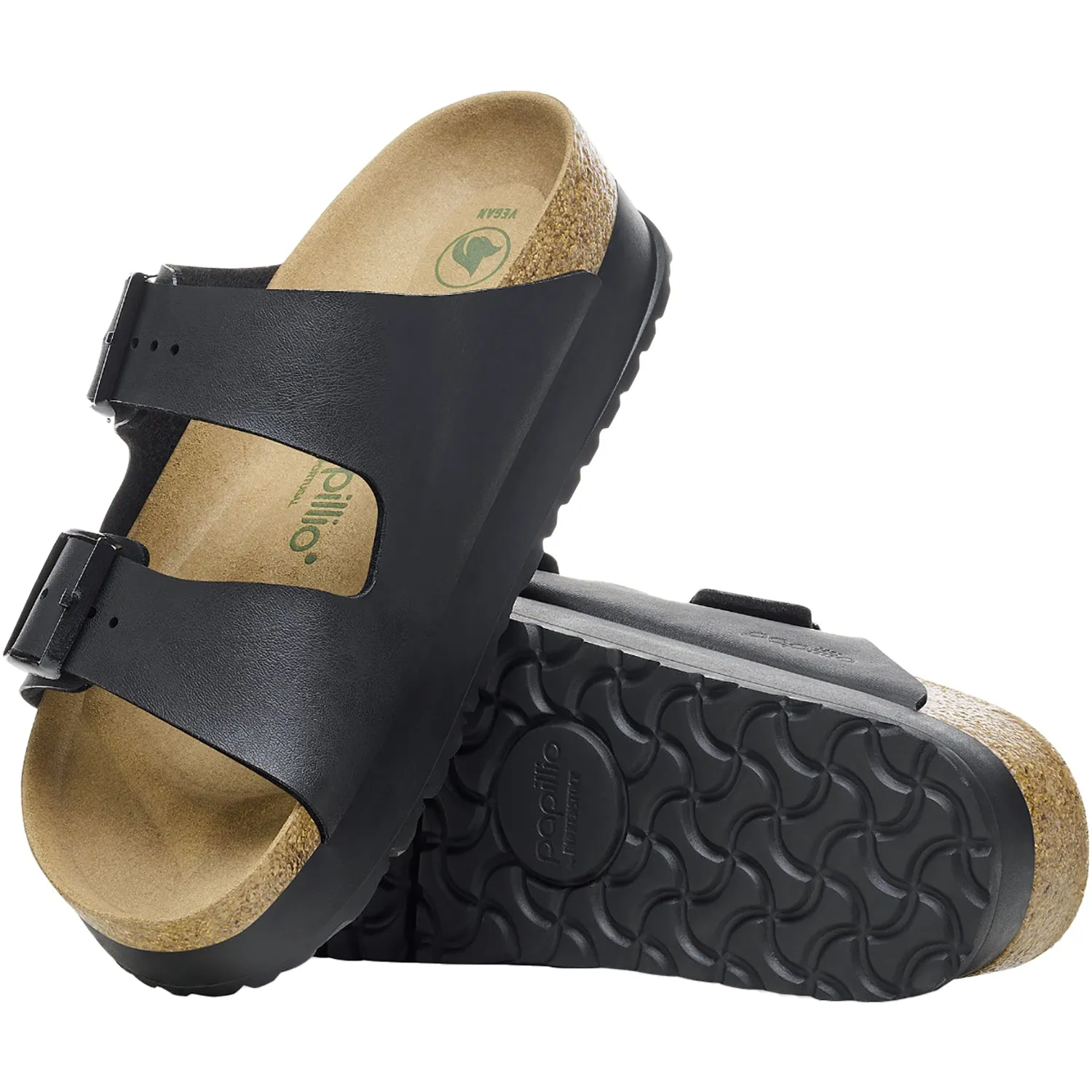 Women's Birkenstock Papillio Arizona Platform Vegan Black Birko-Flor