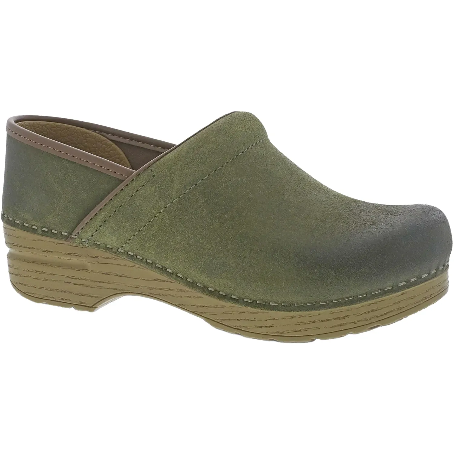 Women's Dansko Professional Clog Green Burnished Nubuck