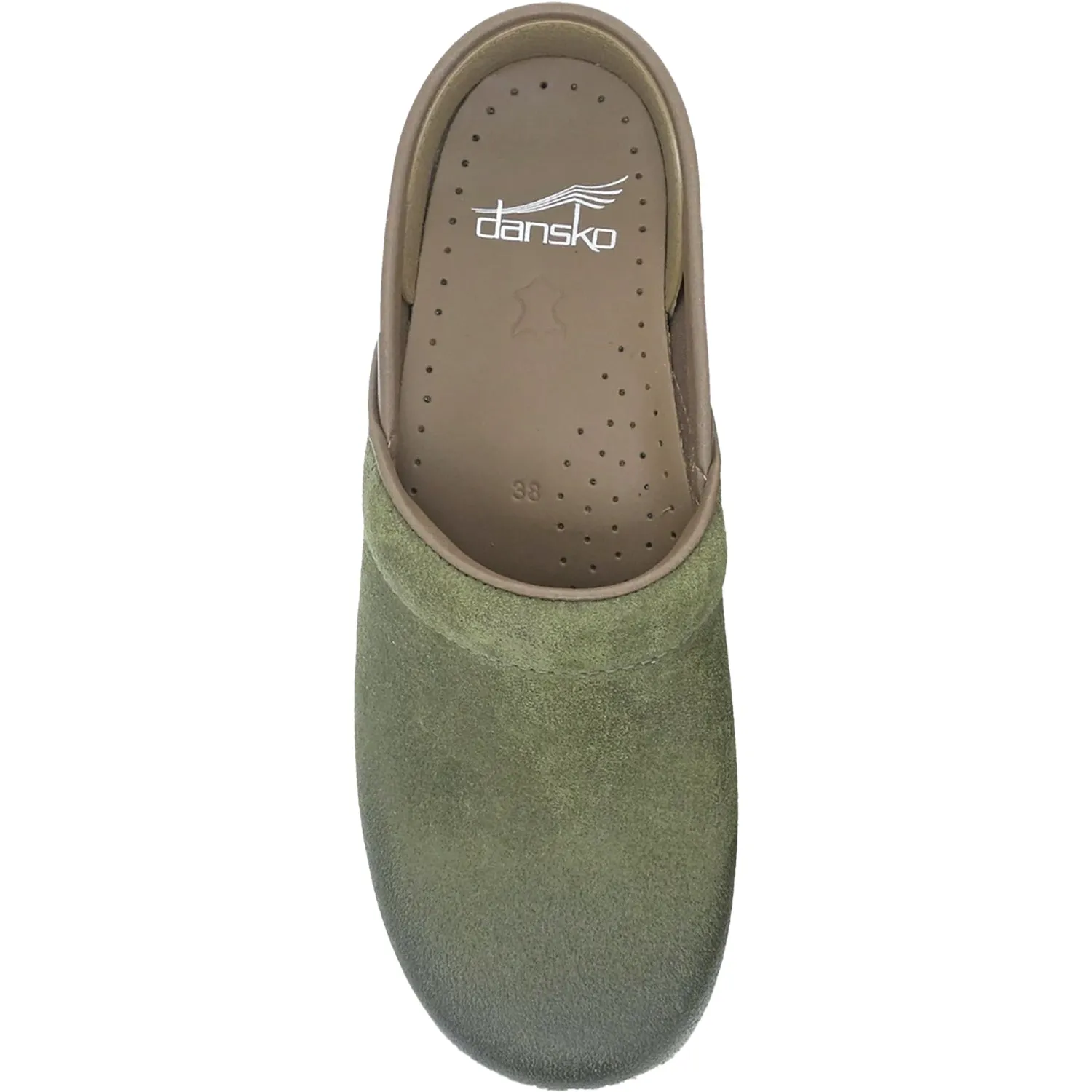 Women's Dansko Professional Clog Green Burnished Nubuck