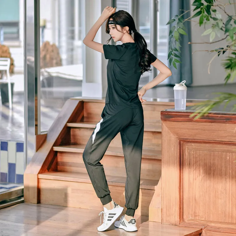 Women's Fashion Casual Workout Short Sleeve Suit