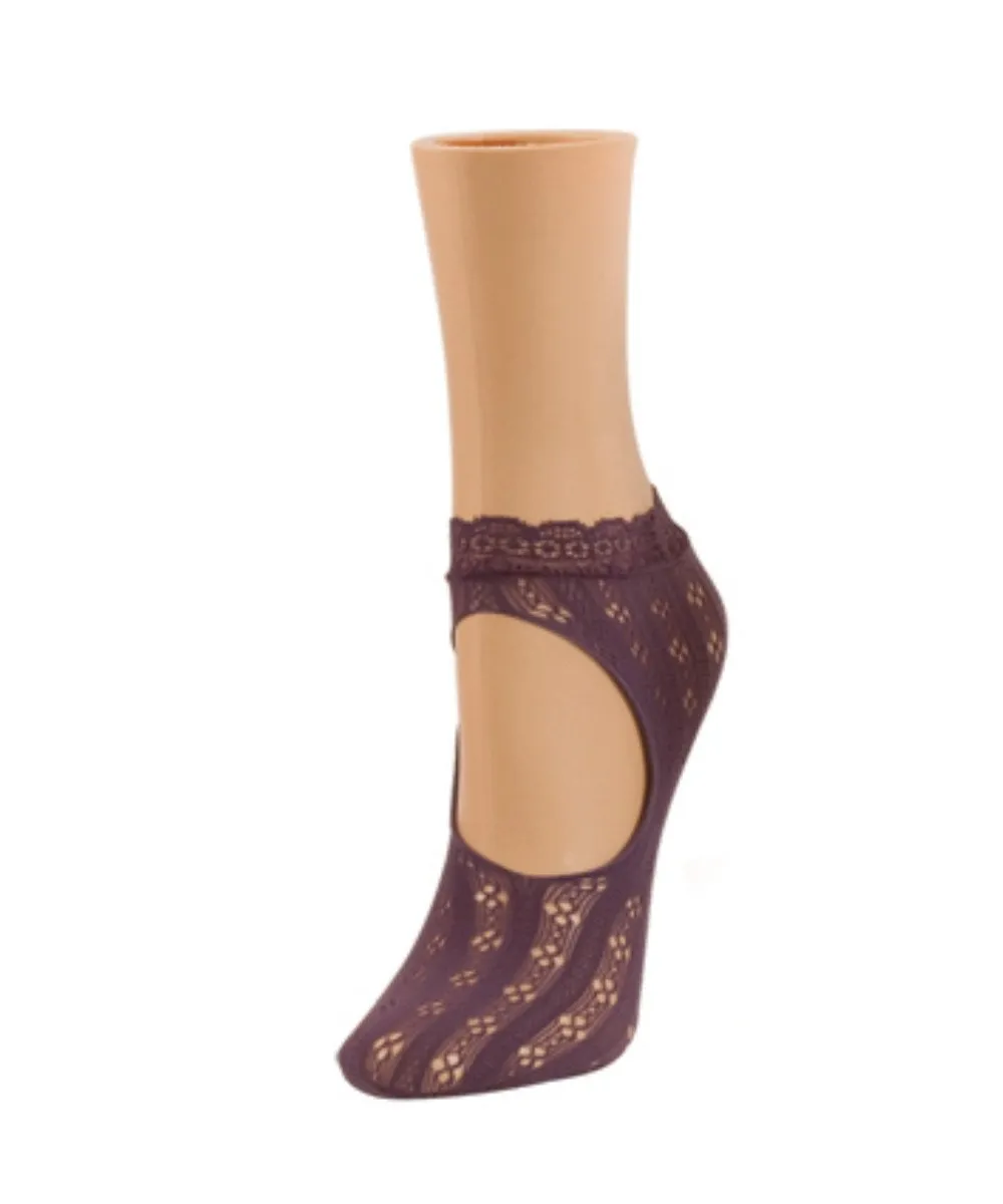 Women's Floral Net Mary Jane Loafer Socks