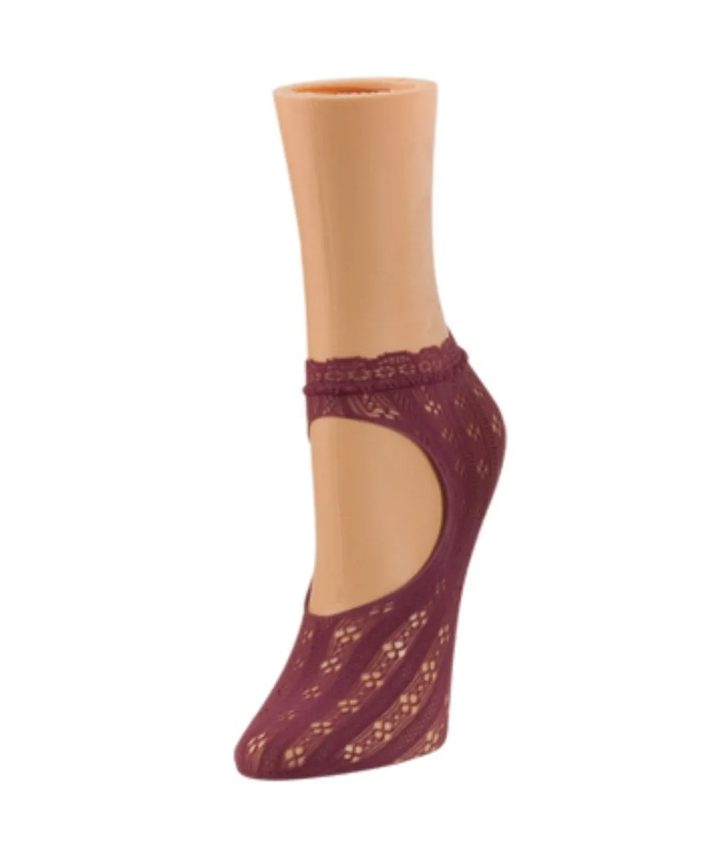 Women's Floral Net Mary Jane Loafer Socks