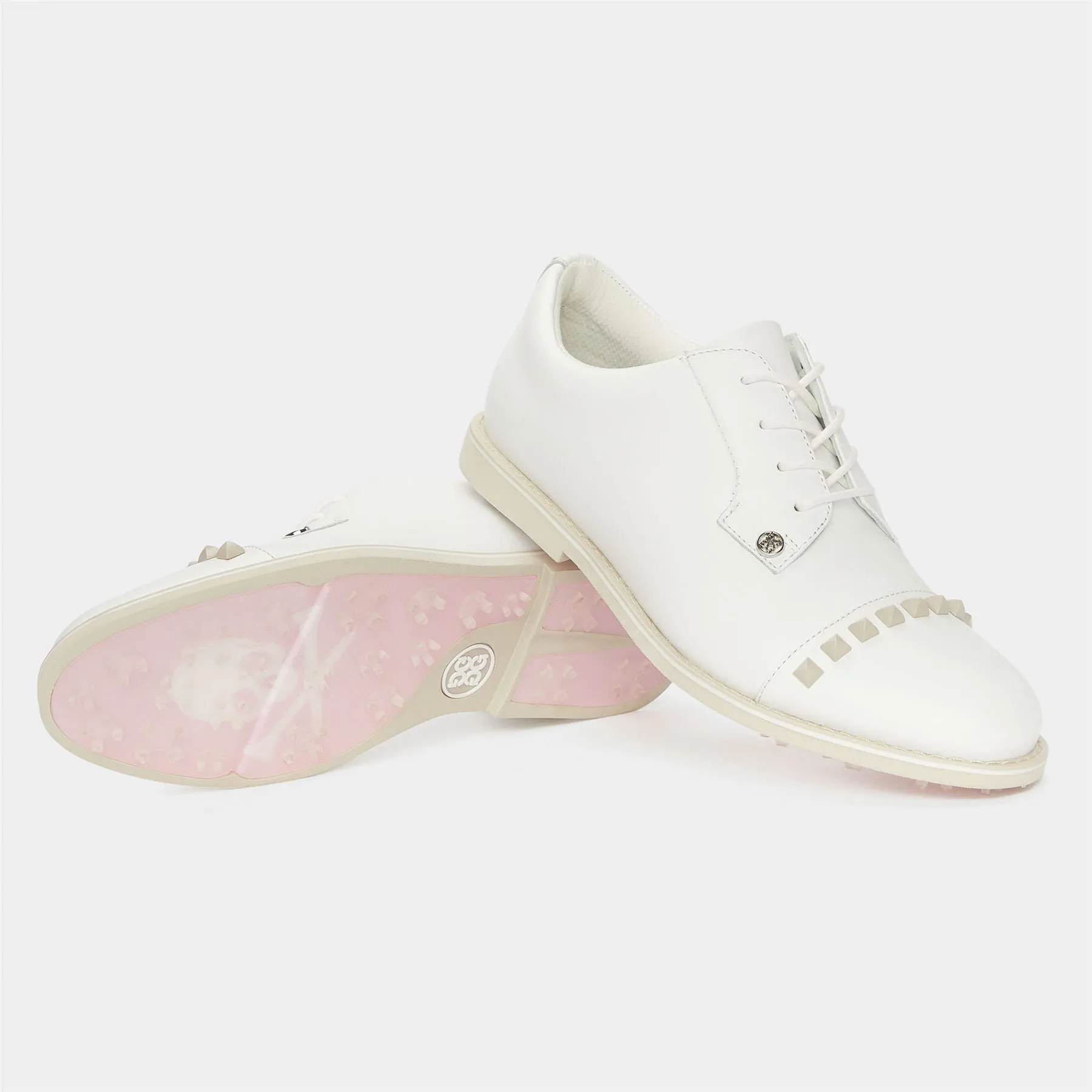 Womens Gallivanter Pebble Leather Stud Cap Toe Golf Shoe Stone - SS24