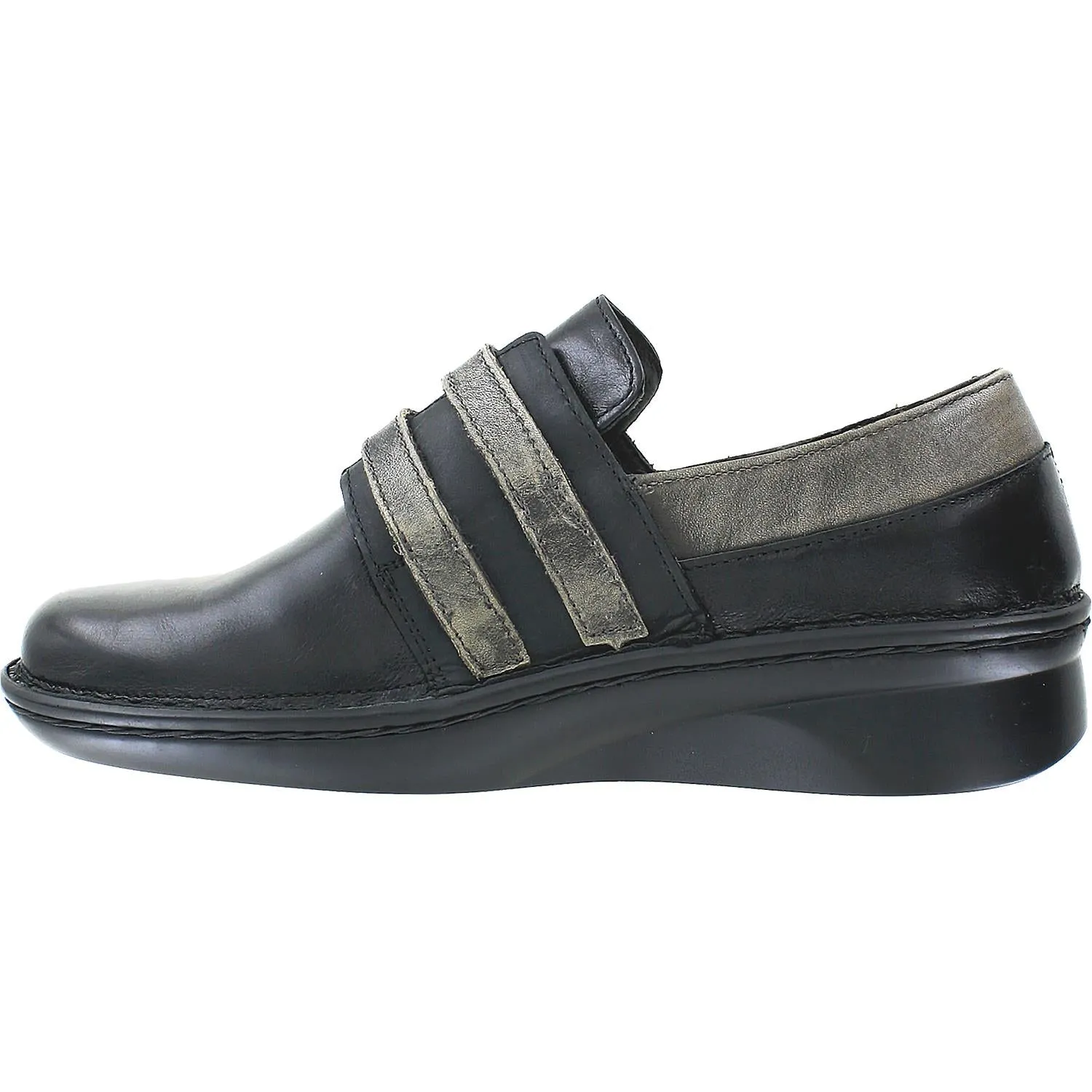 Women's Naot Celesta Black Madras/Oily Coal Leather/Nubuck