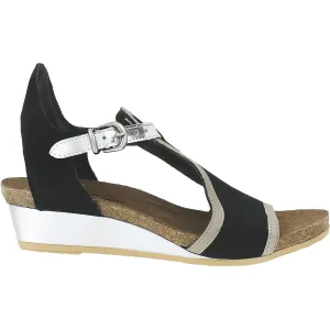 Women's Naot Fiona Black/Khaki/Silver Nubuck/Leather