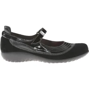 Women's Naot Kirei Black Madras/Black Suede/Black Patent