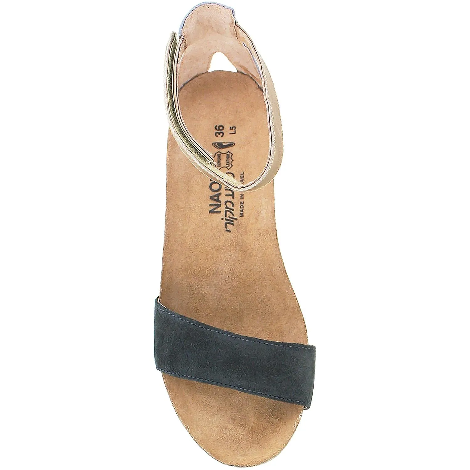 Women's Naot Pixie Oily Black/Vintage Slate/Khaki Leather/Suede