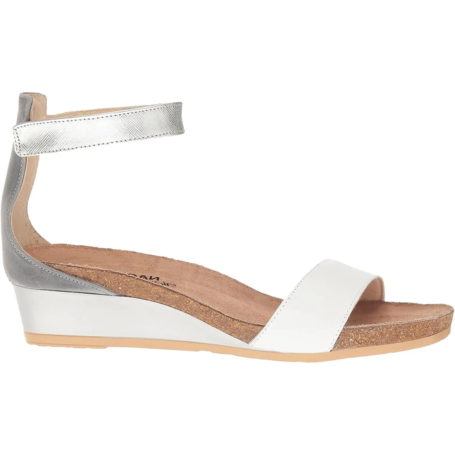 Women's Naot Pixie White/Slate/Silver Leather