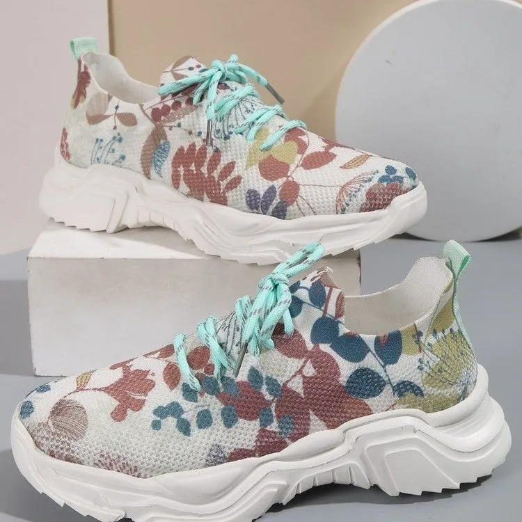 Women's Printed Flowers Casual Running Shoes