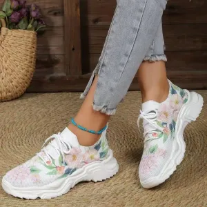 Women's Printed Flowers Casual Running Shoes