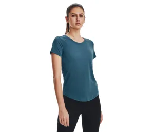 Womens Under Armour Streaker Static Blue Reflective Short Sleeve Athletic Shirt