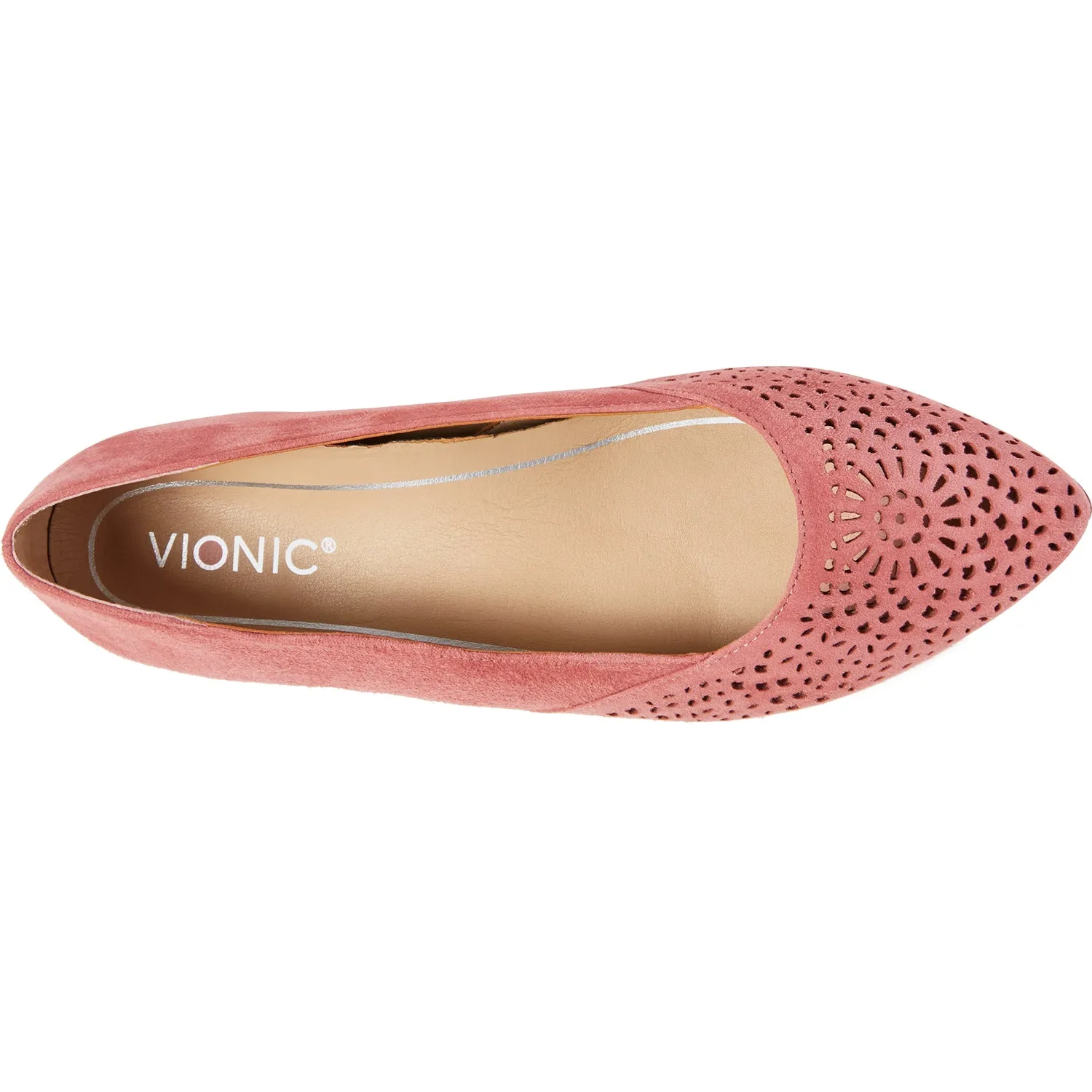 Women's Vionic Carmela Perf Dusty Pink Suede