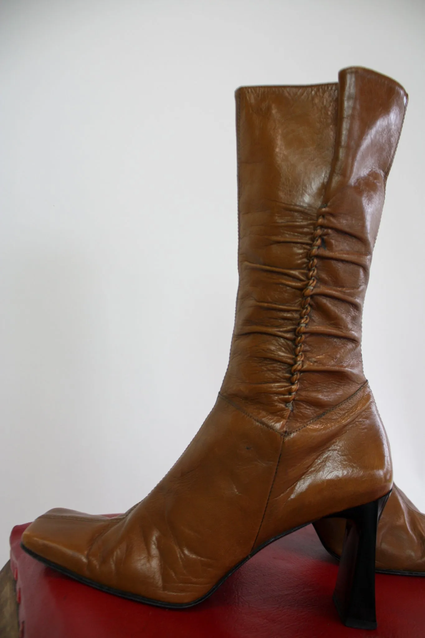 Y2K Caramel Heeled Boots