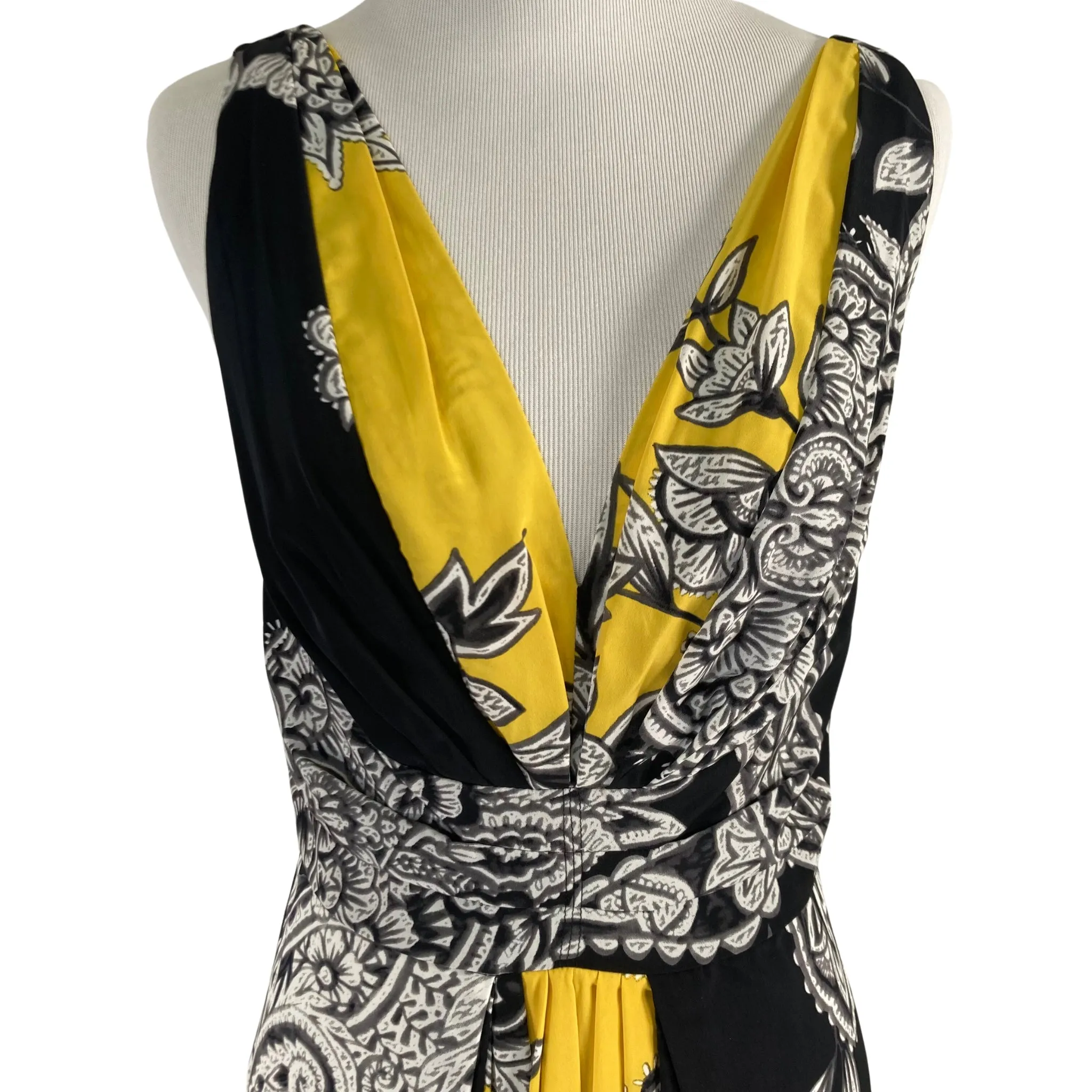 Yoana Baraschi Black and Yellow Floral Maxi Dress