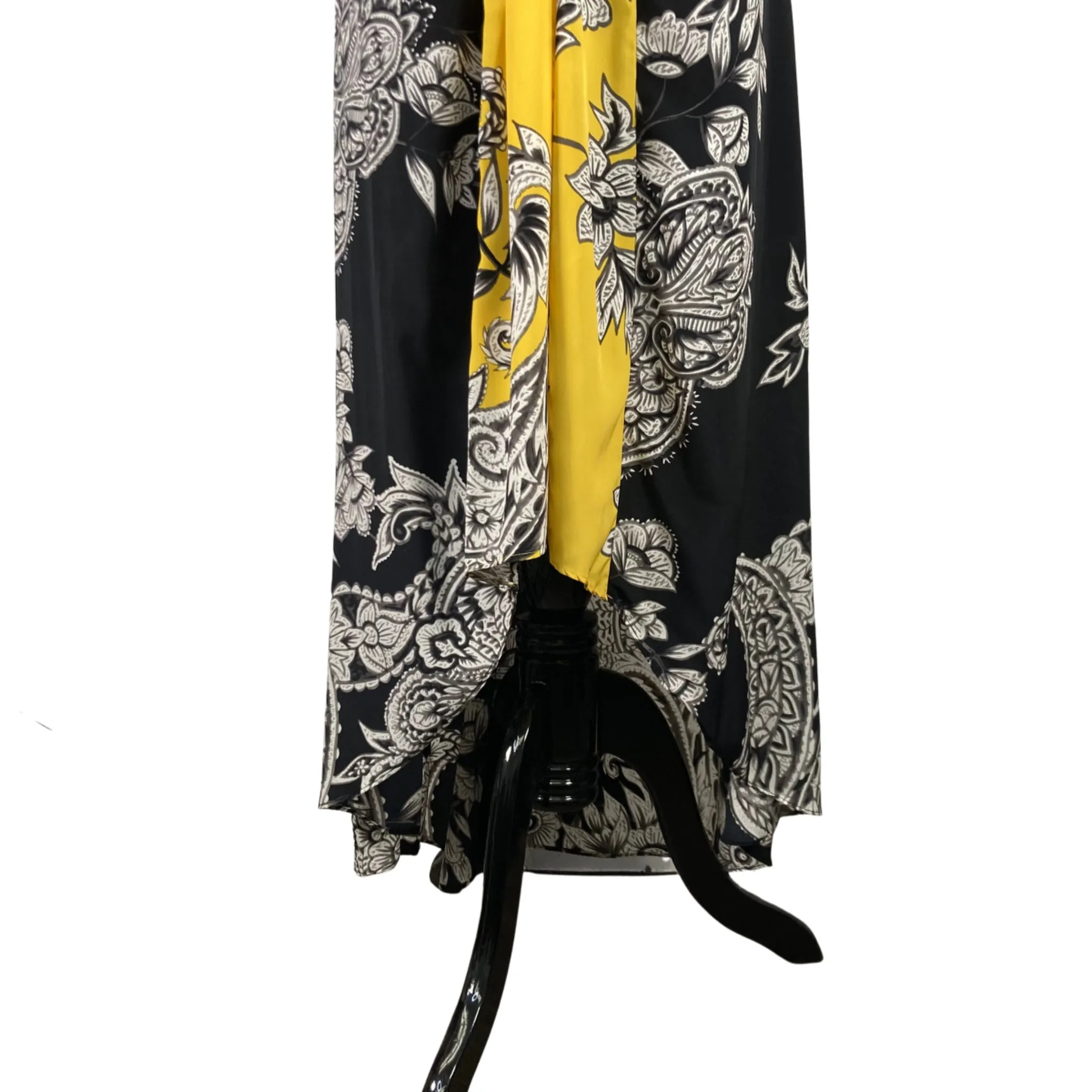 Yoana Baraschi Black and Yellow Floral Maxi Dress